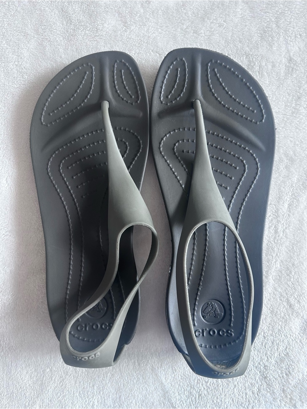 CROCS Two-Tone Black and Gray Sexi Flip Sandals Slingback Sandals